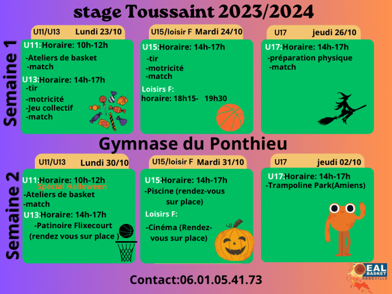 Vacances toussaint 2023