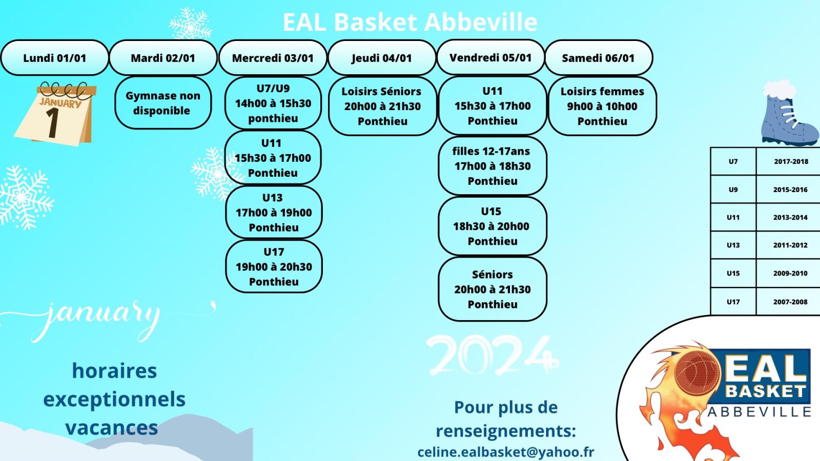 planning vacances noel